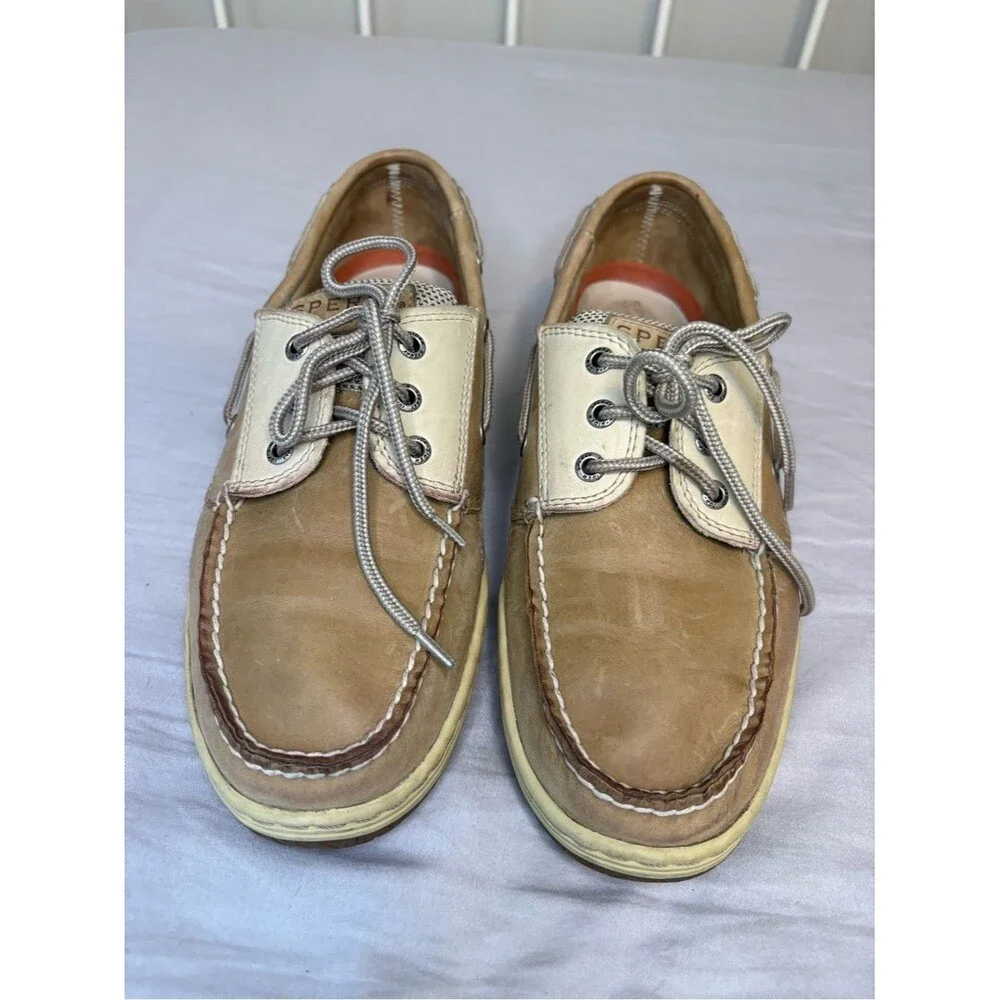 Sperry Top-Sider Leather Boat Shoes Tan Beige Men’s 10.5 M